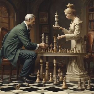 Elegant Chess Match Art Print